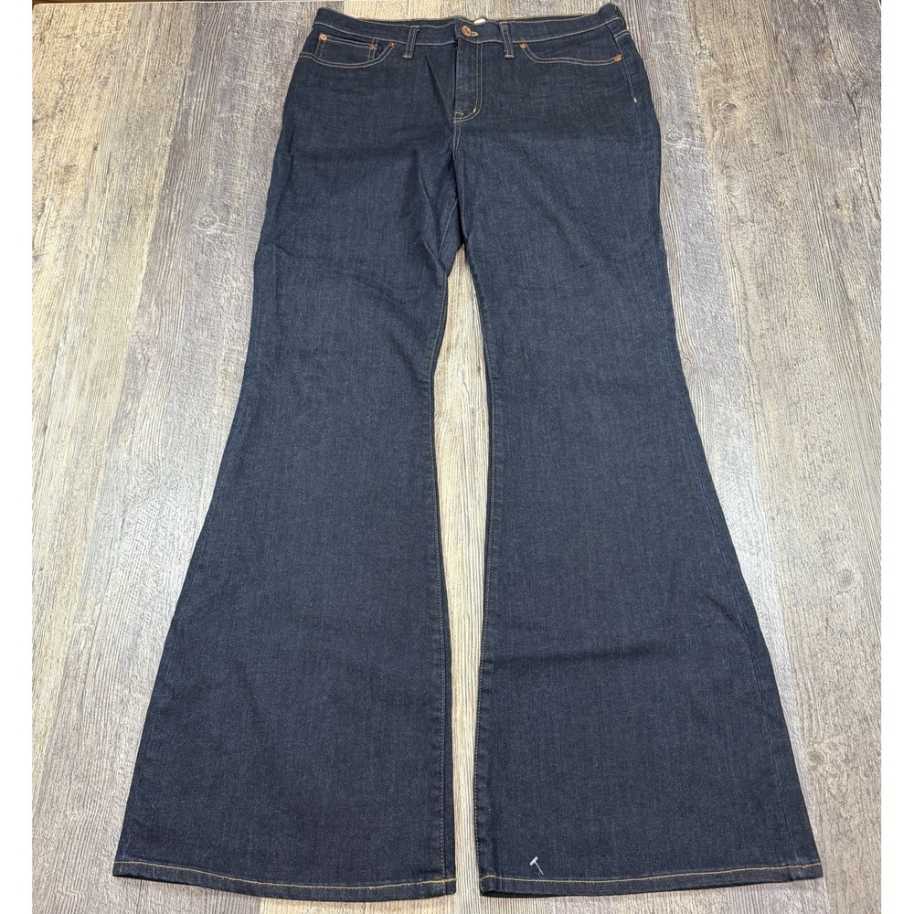 Madewell Flea Market Flare Jeans Womens 32 Dark Wash High Rise Stretch Denim
